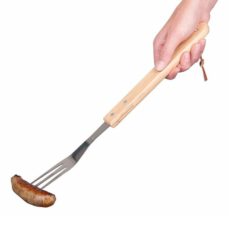 BBQ essential fork long with wooden handle 41 cm