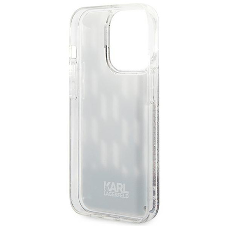 Karl Lagerfeld Monogram Liquid Glitter - Hülle für iPhone 14 Pro (Schwarz)