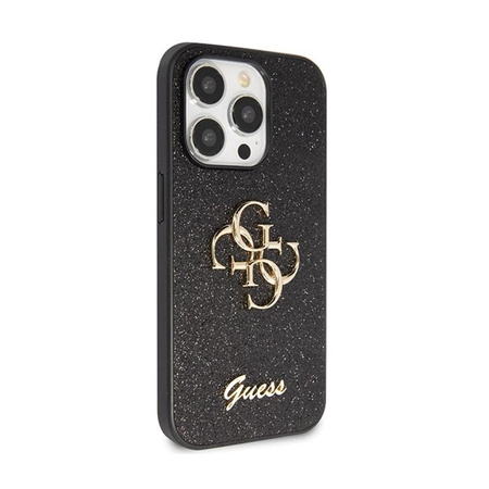 Guess Glitter Script Big 4G - iPhone 14 Pro Tasche (schwarz)