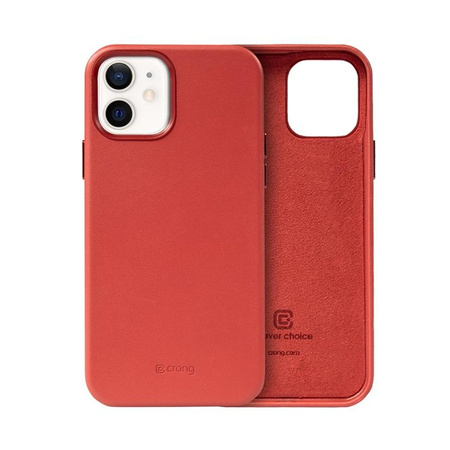 Crong Essential Cover - pouzdro z umělé kůže pro iPhone 12 / iPhone 12 Pro (červené)
