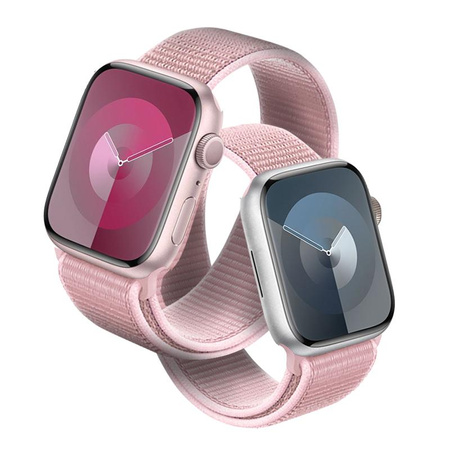 Crong Nylon - Bracelet sport pour Apple Watch 38/40/41/42 mm (rose poudré)