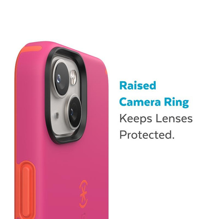 Speck CandyShell Pro + MagSafe - pouzdro pro iPhone 14 / iPhone 13 s povrchovou úpravou MICROBAN (Digital Pink / Energy Red)
