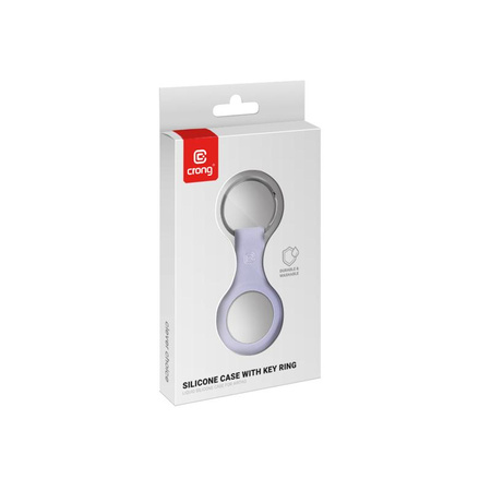 Crong Silicone Case with Key Ring - Etui de protection pour Apple AirTag (Lavender)