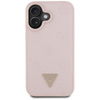 Guess Gekörnte Hot Stamp Pfingstrose Dreieck Logo MagSafe - iPhone 16 Fall (rosa)