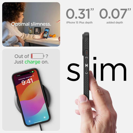 Spigen Liquid Air - Coque pour iPhone 15 Plus (Noir mat)