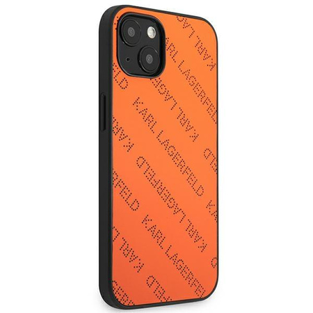 Karl Lagerfeld Perforated Allover - pouzdro pro iPhone 13 (oranžové)