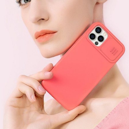 Nillkin CamShield Silky Magnetic - Apple iPhone 12 / 12 Pro tok kamerafedéllel (narancssárga rózsaszín)
