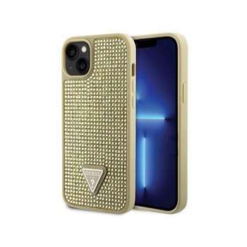 Guess Rhinestone Triangle - Coque pour iPhone 14 Plus (Or)
