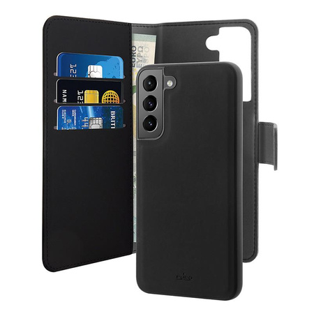PURO Wallet Detachable - 2-in-1 Case for Samsung Galaxy S22 (black)