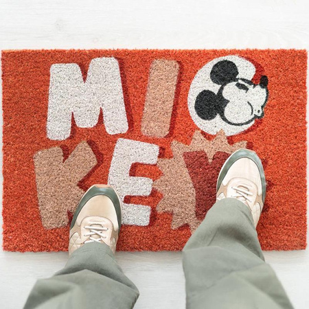 WYCIERACZKA POD DRZWI WEWNĘTRZNA, Kokosowa, z Napisem Mickey Mouse, Myszka, 40x60