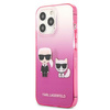 Karl Lagerfeld Gradient Ikonik Karl & Choupette - pouzdro pro iPhone 13 Pro Max (růžové)