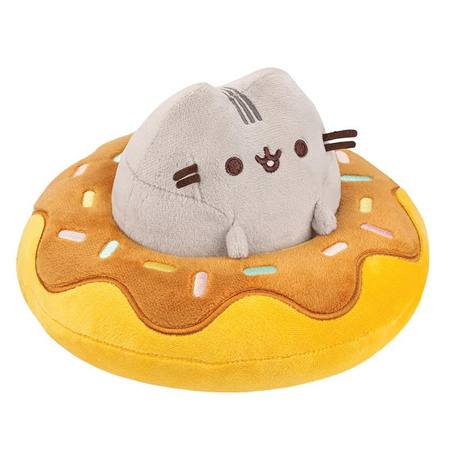 PUSHEEN PUSHEEN CAT MASCOT in Schokolade Donut, Plüschkatze mit Donut, 18 cm