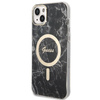 Guess Bundle Pack MagSafe IML Marble - MagSafe iPhone 14 case + charger set (black/gold)