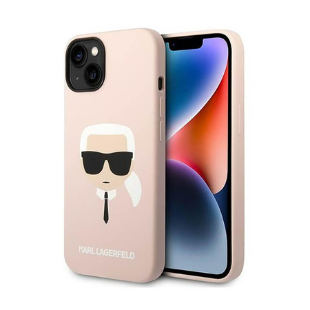 Karl Lagerfeld Silicone Iconic Karl`s Head - Coque iPhone 14 (rose)