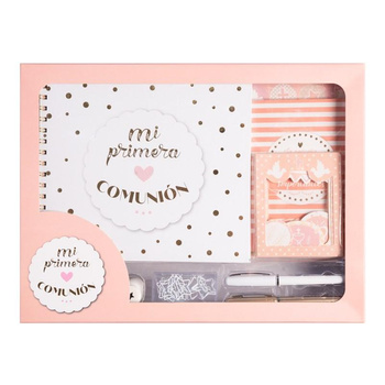 Paquet cadeau de communion rose