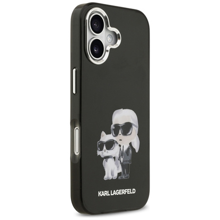 Karl Lagerfeld IML Aquarelle Karl & Choupette & Logo MagSafe - Case iPhone 17 (Black)