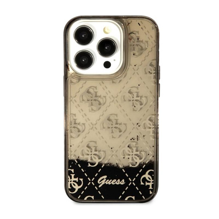 Guess Liquid Glitter Transculent 4G - pouzdro pro iPhone 14 Pro (černé)