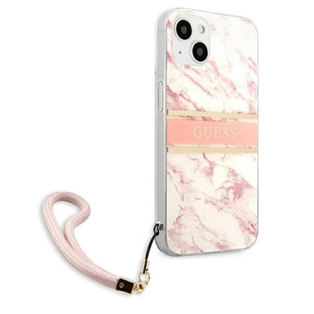 Guess Marble Strap - iPhone 13 Mini tok (rózsaszín)