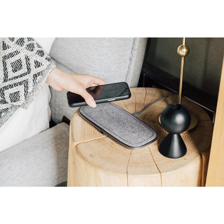 Moshi Sette Q - Duales drahtloses induktives Qi-Ladegerät für iPhone und Android (Nordisches Grau)