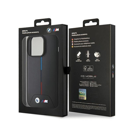 BMW Quilted Tricolor MagSafe - iPhone 15 Pro Max Case (noir)