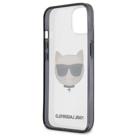 Karl Lagerfeld Choupette Head - pouzdro pro iPhone 13 mini (čiré / černý rámeček)