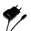 PURO Mini Travel Charger - Tragbares Netzladegerät mit Micro-USB-Kabel (schwarz)