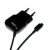 PURO Mini Travel Charger - Tragbares Wandladegerät mit Micro-USB-Kabel (Schwarz)