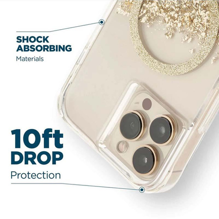 Case-Mate Karat MagSafe - Coque pour iPhone 14 Pro Max décorée avec de l'or (Marbre)