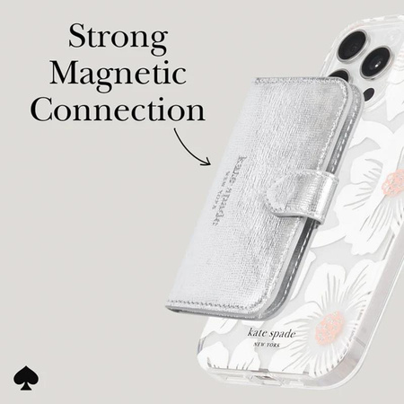 Kate Spade New York Morgan MagSafe Wallet - Portefeuille magnétique (Metallic Silver)