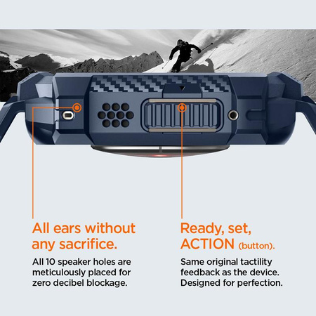 Spigen Rugged Armor Pro - Bracelet avec étui pour Apple Watch Ultra 49 mm (Bleu marine)