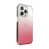 Speck Presidio Perfect-Clear + Ombre - Custodia per iPhone 14 Pro con rivestimento MICROBAN (Trasparente / Rosa Vintage Sbiadito)