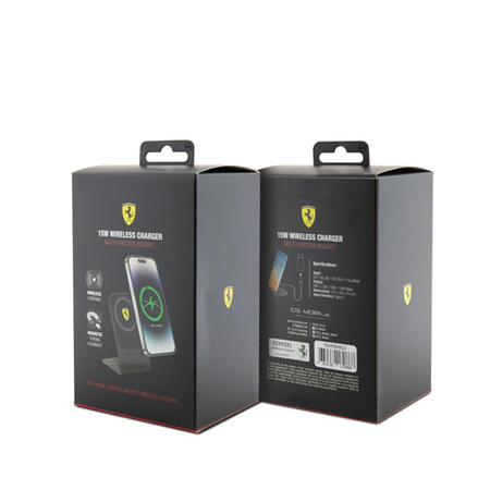 Ferrari MagSafe Desk Charger with Stand - 15W indukční nabíječka MagSafe na stůl (černá)