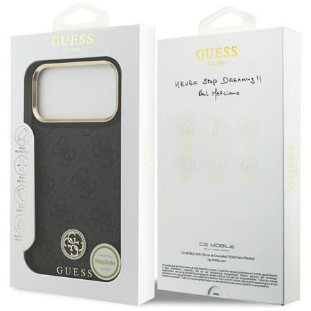 Guess 4G Strass Logo MagSafe - Pouzdro iPhone 17 Pro Max (černé)