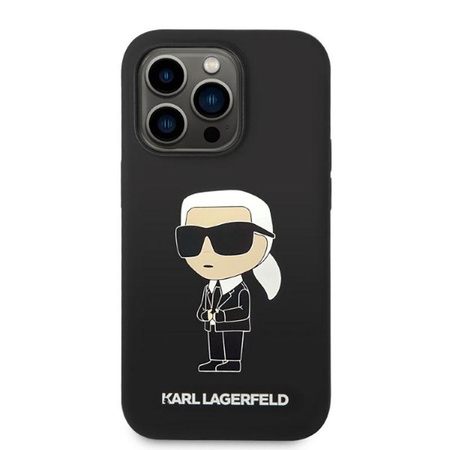 Karl Lagerfeld Silikon NFT Ikonik MagSafe - Hülle für iPhone 14 Pro Max (Schwarz)