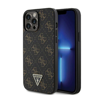 Guess 4G háromszög fém logó - iPhone 14 Pro tok (fekete)