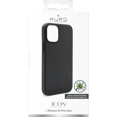 PURO ICON Cover - iPhone 12 Pro Max Case with Antimicrobial Protection (black)