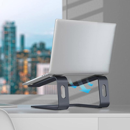 Crong AluBench - Ergonomic aluminum laptop stand (graphite)