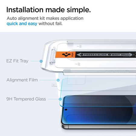 Spigen GLAS.TR EZ FIT 2-Pack - Tempered glass for Samsung Galaxy S24 FE (2 pieces)