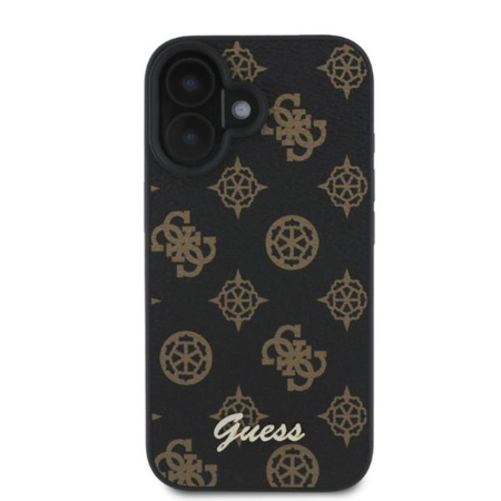 Guess Peony Script MagSafe - Pouzdro iPhone 16 (černé)