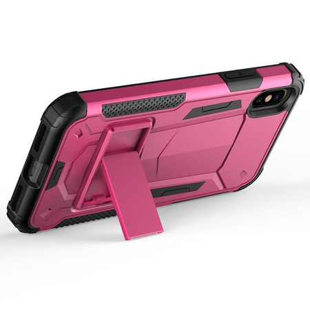 Zizo Hybrid Transformer Cover - obrněné pouzdro pro iPhone X se stojánkem (Hot Pink/Black)