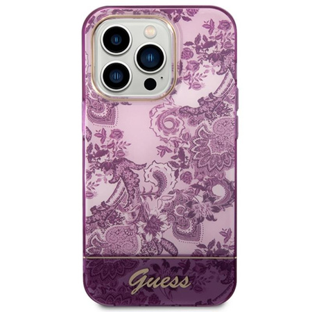 Guess Porzellan Kollektion - iPhone 14 Pro Max Tasche (fuchsia)