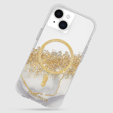 Case-Mate Karat MagSafe - iPhone 15 case decorated with gold (Marble)