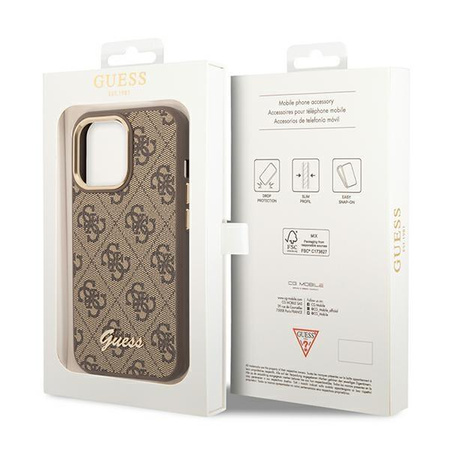 Guess 4G fém fényképezőgép tok - iPhone 14 Pro tok (barna)