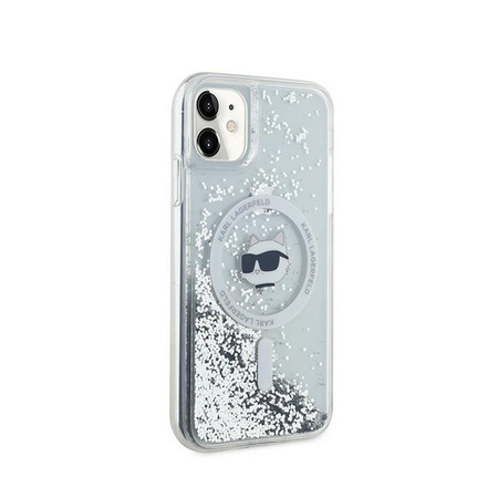 Karl Lagerfeld Liquid Glitter Choupette Head MagSafe - pouzdro pro iPhone 11 (průhledné)