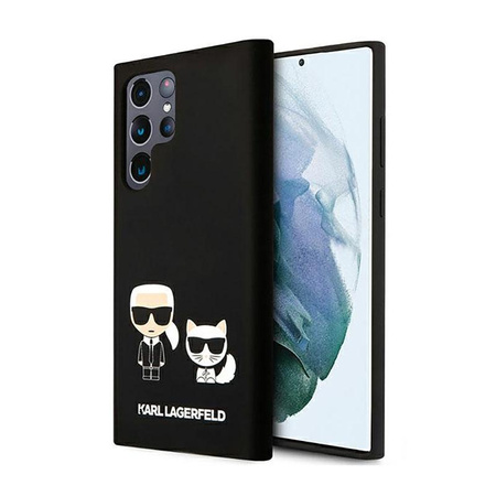 Karl Lagerfeld Slilicone Karl & Choupette - Pouzdro pro Samsung Galaxy S22 Ultra (černé)