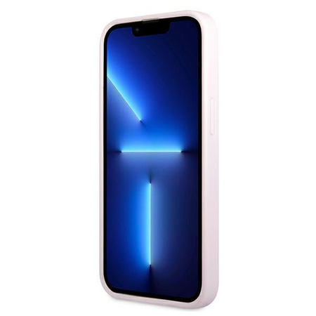 Guess Saffiano Hot Stamp & Metal Logo - Hülle für iPhone 13 mini (lila)