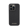 Guess Leather 4G Stamped - Tasche für iPhone 15 Pro (Schwarz)