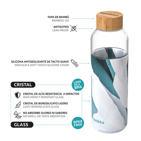Quokka Flow - Bouteille d'eau en verre 660 ml (Iceberg)