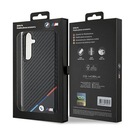 BMW Carbon Tricolor Line MagSafe - Samsung Galaxy S24 Case (black)