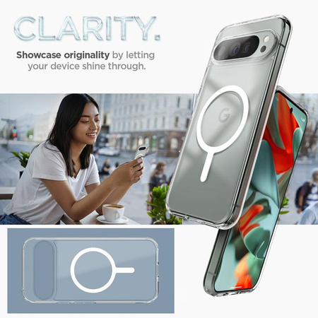 Spigen Ultra Hybrid OneTap Ring MagSafe - Étui pour Google Pixel 9 Pro XL (Blanc)